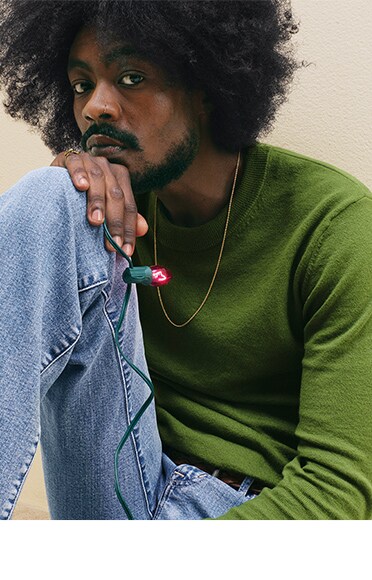 カシミヤタッチ クルーネック​