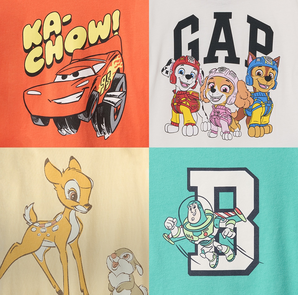 着るだけでHAPPY! キュートからクールまで、​人気キャラクターTシャツが幅広くラインナップ​